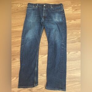 Levis Jeans Mens 38 X 32 Blue 513 Straight Leg  Denim Workwear  (Paint Stain)